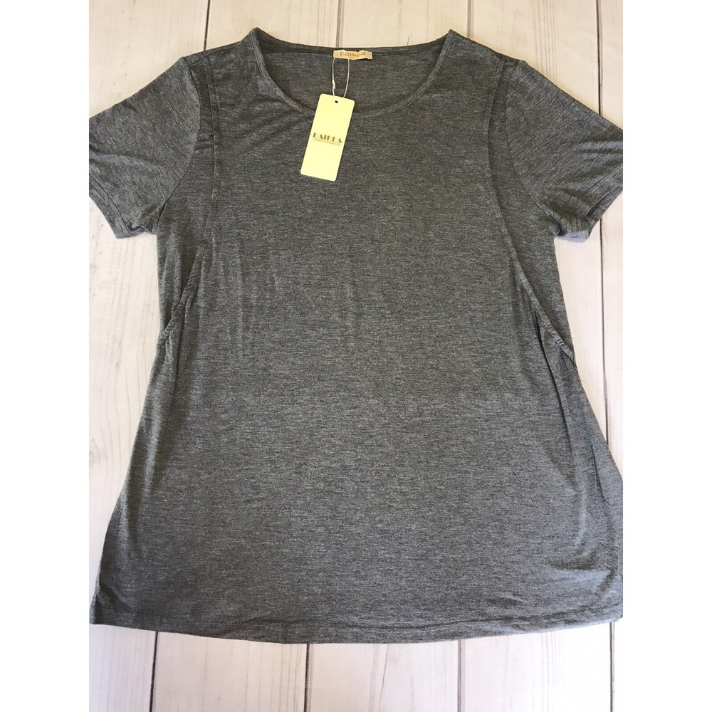Baikea Maternity Nursing Top Shirt Womens XL Grey New with Tags
